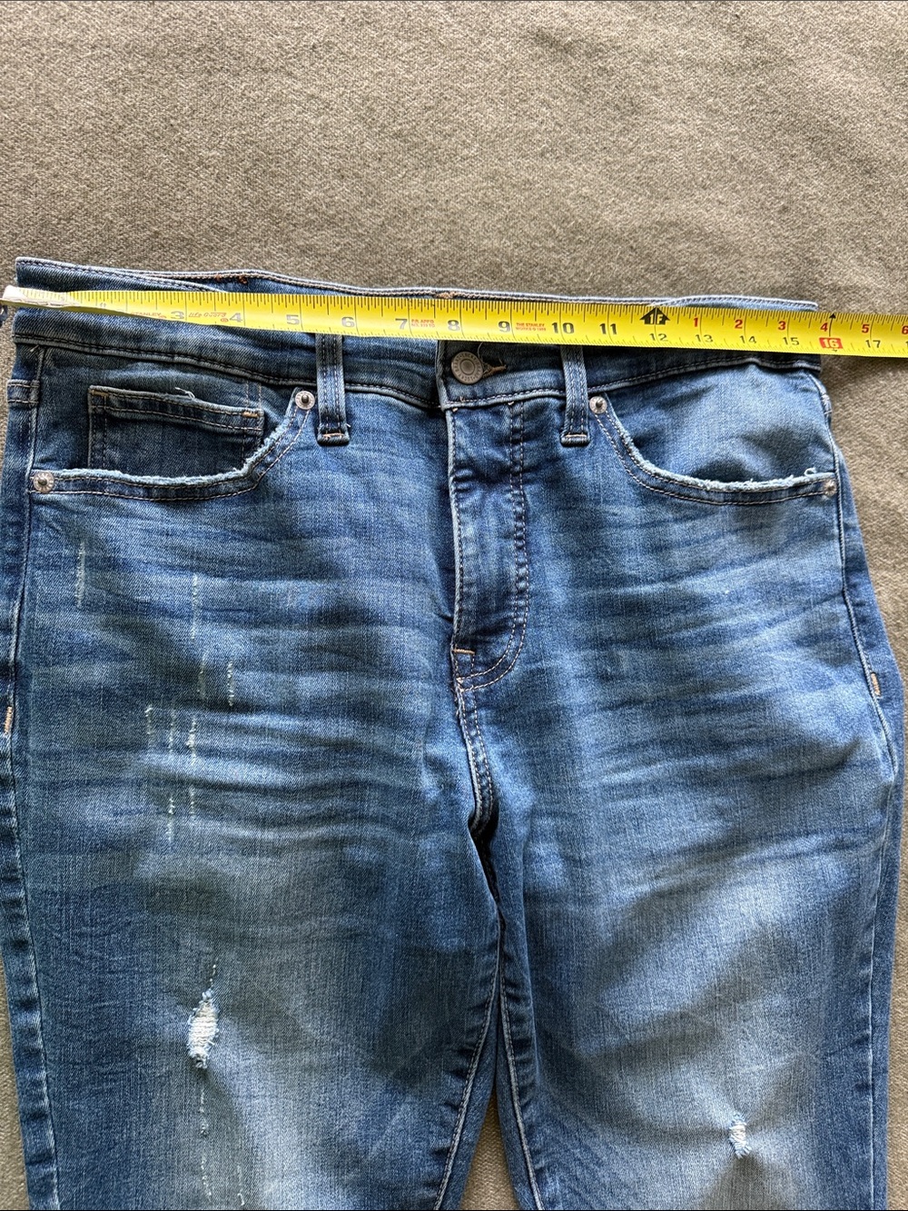 Lucky Brand Blue Cropped Distressed Jeans - Picture 6 of 9